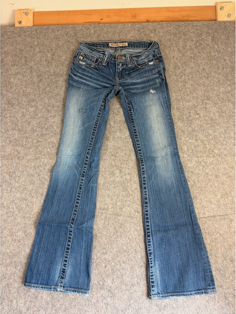Big Star Sweet Ultra Low Rise Blue Denim Bootcut Jeans Size 24x30